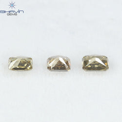 0.86 CT/3 Pcs Natural Mix Diamond Brown Color Clarity SI (4.50 MM)