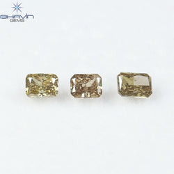0.86 CT/3 Pcs Natural Mix Diamond Brown Color Clarity SI (4.50 MM)