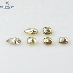 1.25 CT/6 Pcs Natural Mix Diamond Mix Fancy Color Clarity SI (5.00 MM)