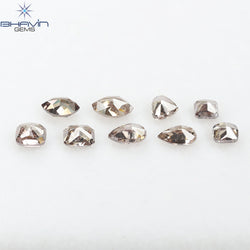 2.42 CT/9 Pcs Natural Mix Diamond Brown Pink Color Clarity SI (5.55 MM)