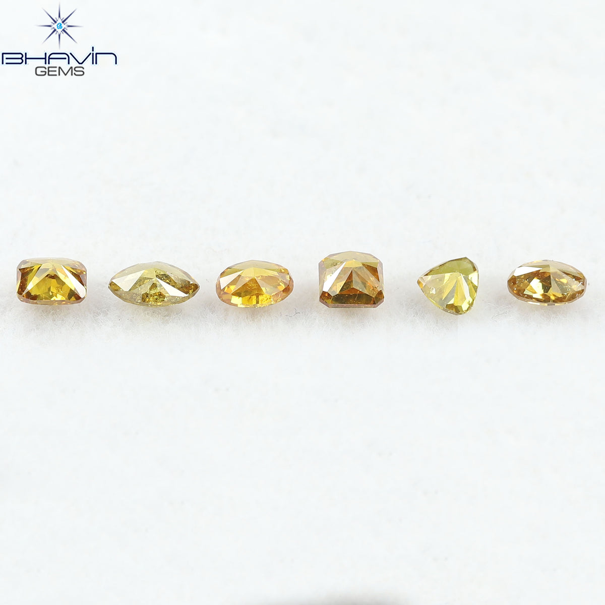 1.30 CT/6 Pcs Natural Mix Diamond Orange Color Clarity I1 (4.88 MM)