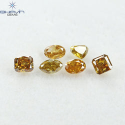 1.30 CT/6 Pcs Natural Mix Diamond Orange Color Clarity I1 (4.88 MM)