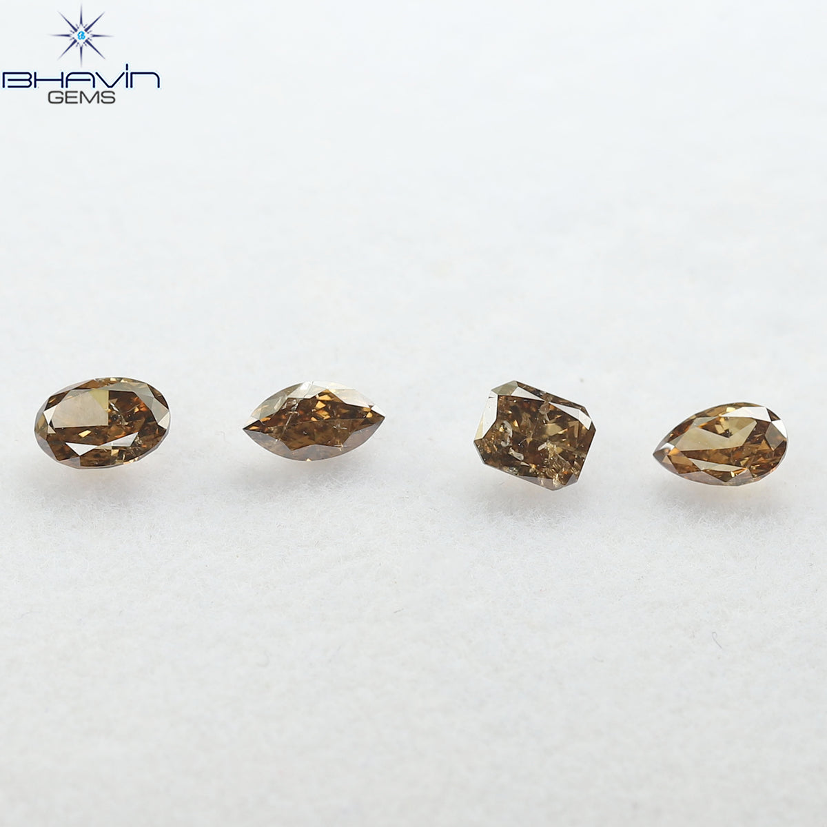 0.97 CT/4 Pcs Natural Mix Diamond Brown Color Clarity SI (4.78 MM)
