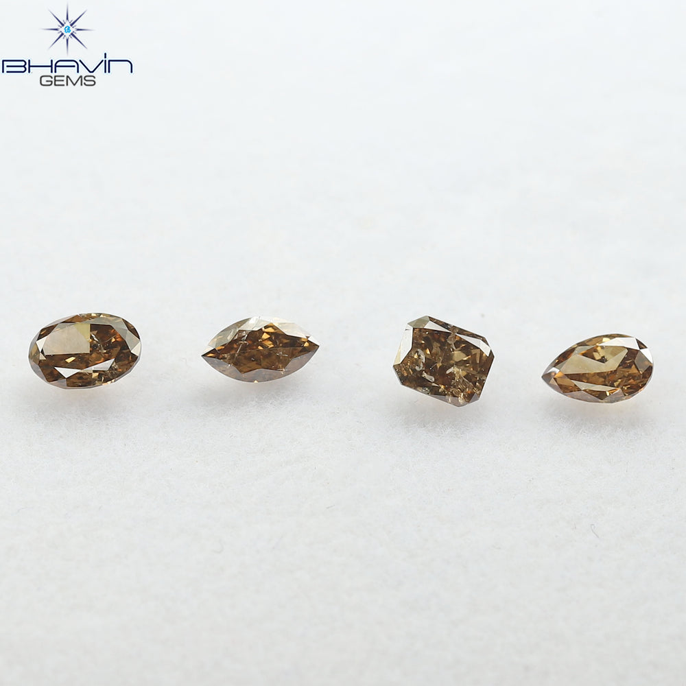 0.97 CT/4 Pcs Natural Mix Diamond Brown Color Clarity SI (4.78 MM)