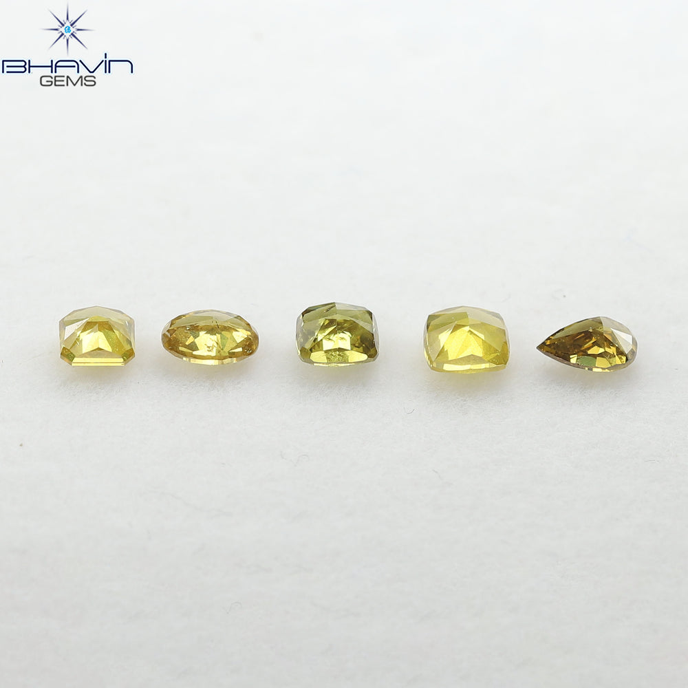 1.17 CT/5 Pcs Natural Mix Diamond Mix Fancy Color Clarity SI (4.55 MM)