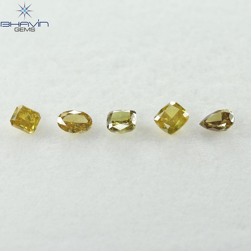 1.17 CT/5 Pcs Natural Mix Diamond Mix Fancy Color Clarity SI (4.55 MM)