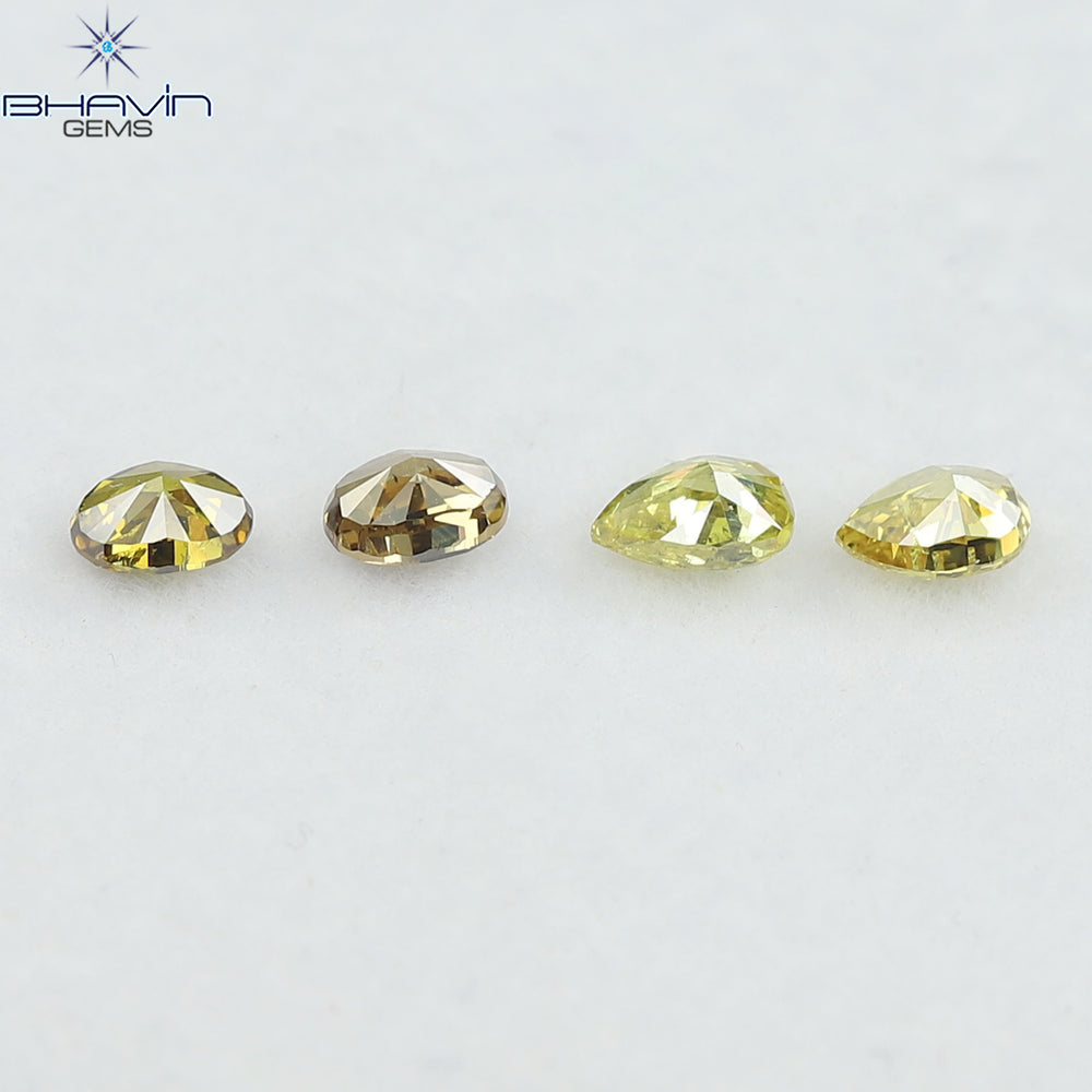 0.85 CT/4 Pcs Natural Mix Diamond Mix Fancy Color Clarity SI (4.62 MM)