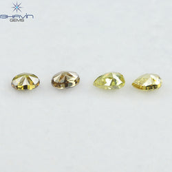 0.85 CT/4 Pcs Natural Mix Diamond Mix Fancy Color Clarity SI (4.62 MM)