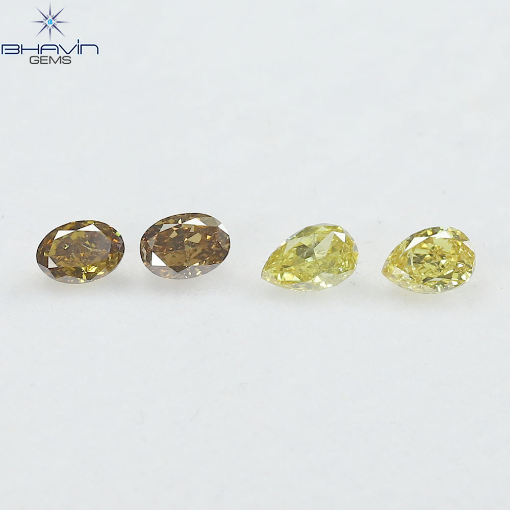0.85 CT/4 Pcs Natural Mix Diamond Mix Fancy Color Clarity SI (4.62 MM)