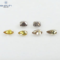 1.33 CT/6 Pcs Natural Mix Diamond Mix Fancy Color Clarity SI (4.92 MM)