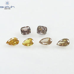 1.33 CT/6 Pcs Natural Mix Diamond Mix Fancy Color Clarity SI (4.92 MM)