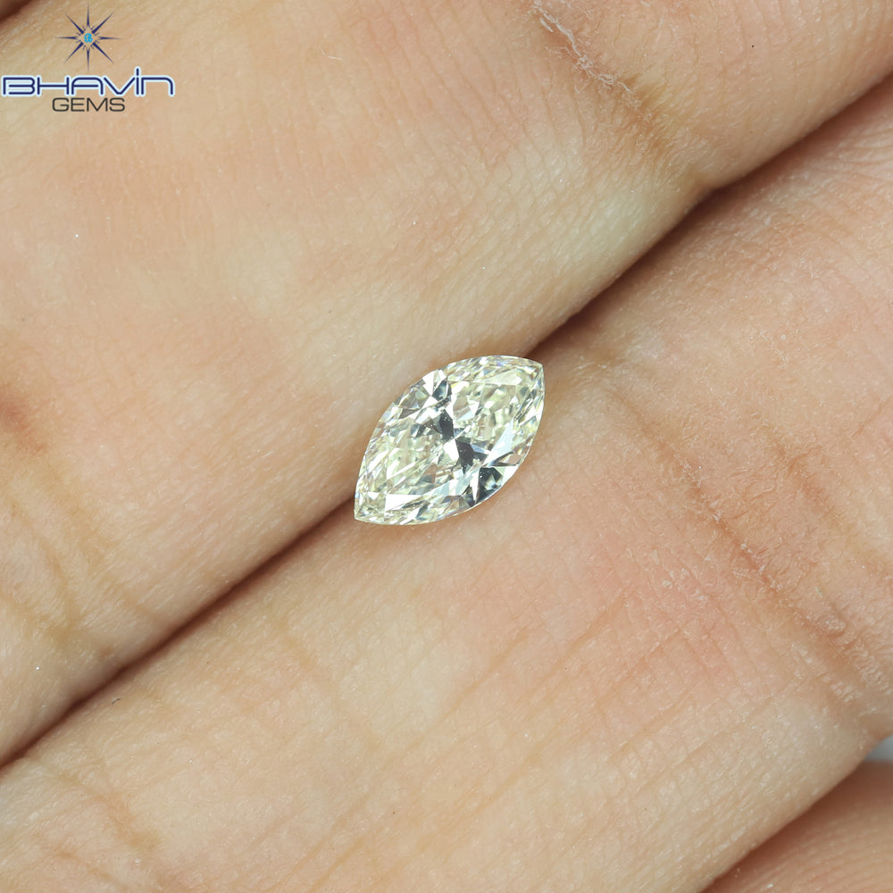 0.22 CT マーキス シェイプ ナチュラル ルース ダイヤモンド ピンク カラー SI2 クラリティ (5.34 MM)