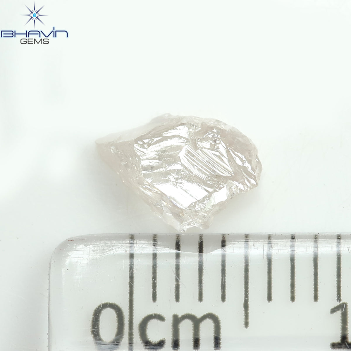 0.77 CT Natural Rough Diamond Pink Color Clarity VS (7.41 MM)