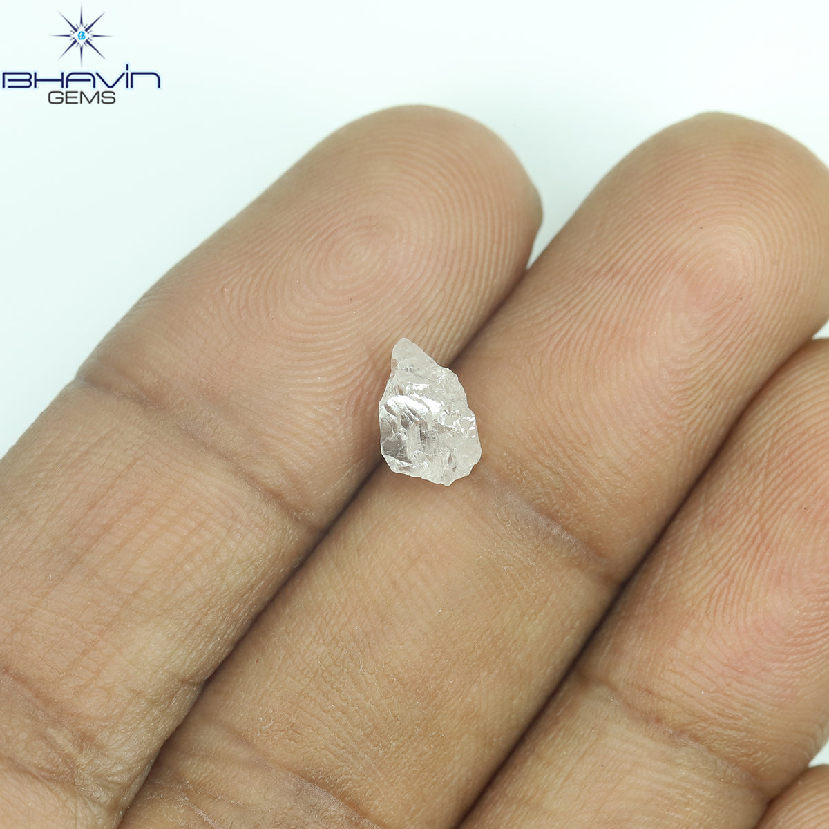 0.77 CT Natural Rough Diamond Pink Color Clarity VS (7.41 MM)