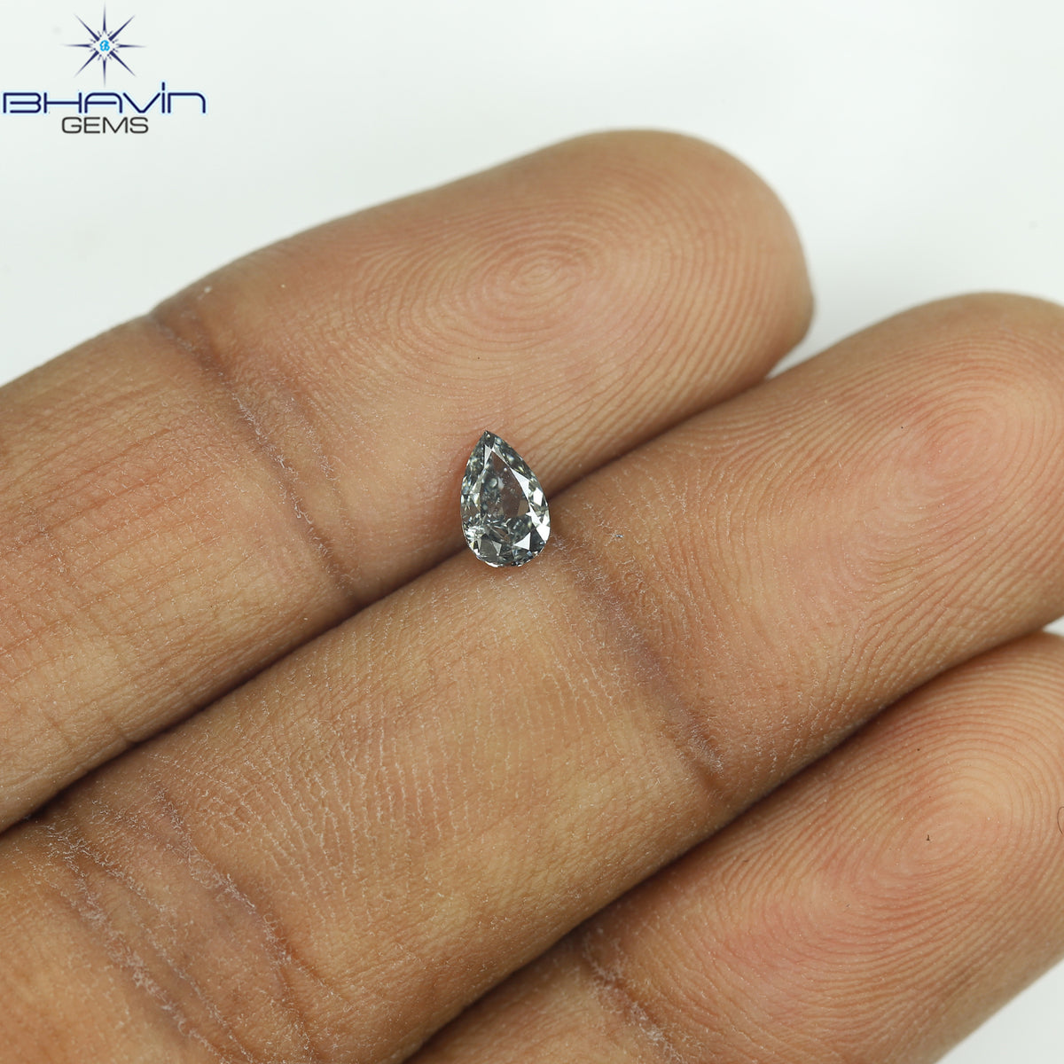0.25 CT Natural Pear Diamond Blue Color Clarity VS1 (5.30 MM)