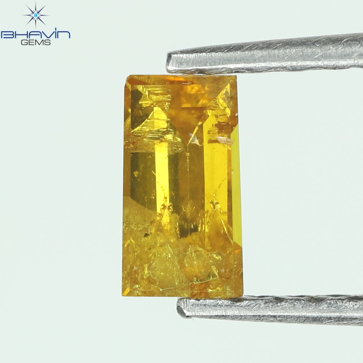 0.21 CT Natural Baguette Diamond Orange Yellow Color Clarity I2 (5.08 MM)