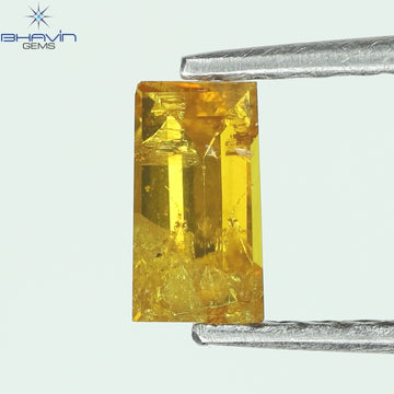 0.21 CT Natural Baguette Diamond Orange Yellow Color Clarity I2 (5.08 MM)