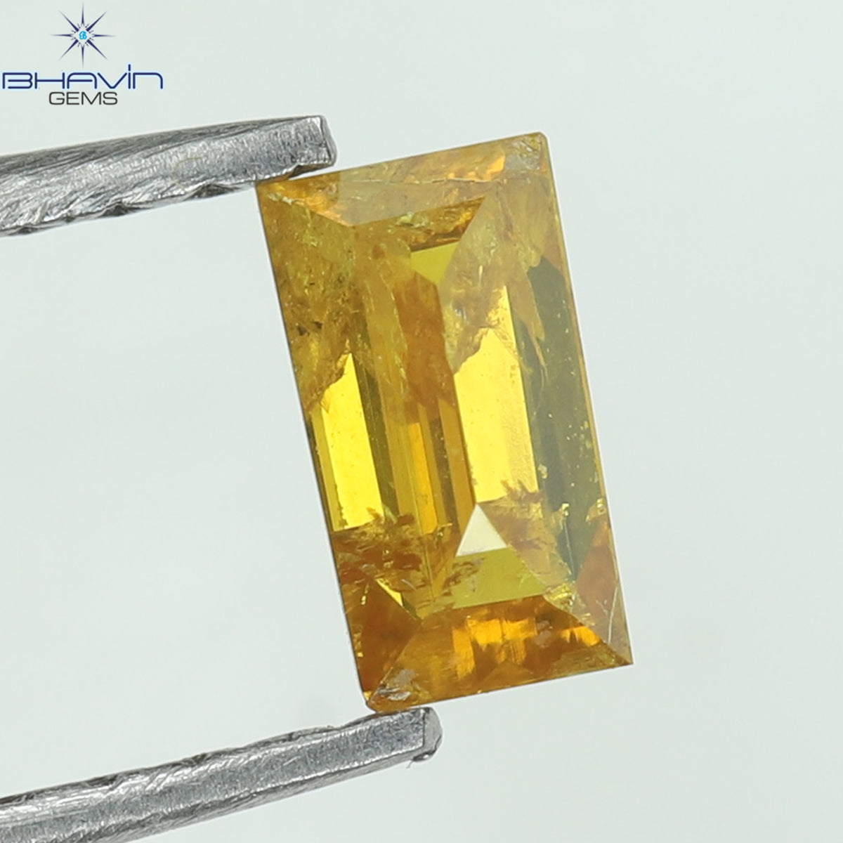 0.21 CT Natural Baguette Diamond Orange Yellow Color Clarity I2 (5.08 MM)
