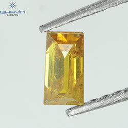 0.21 CT Baguette Shape Natural Diamond Orange Yellow Color I2 Clarity (5.08 MM)