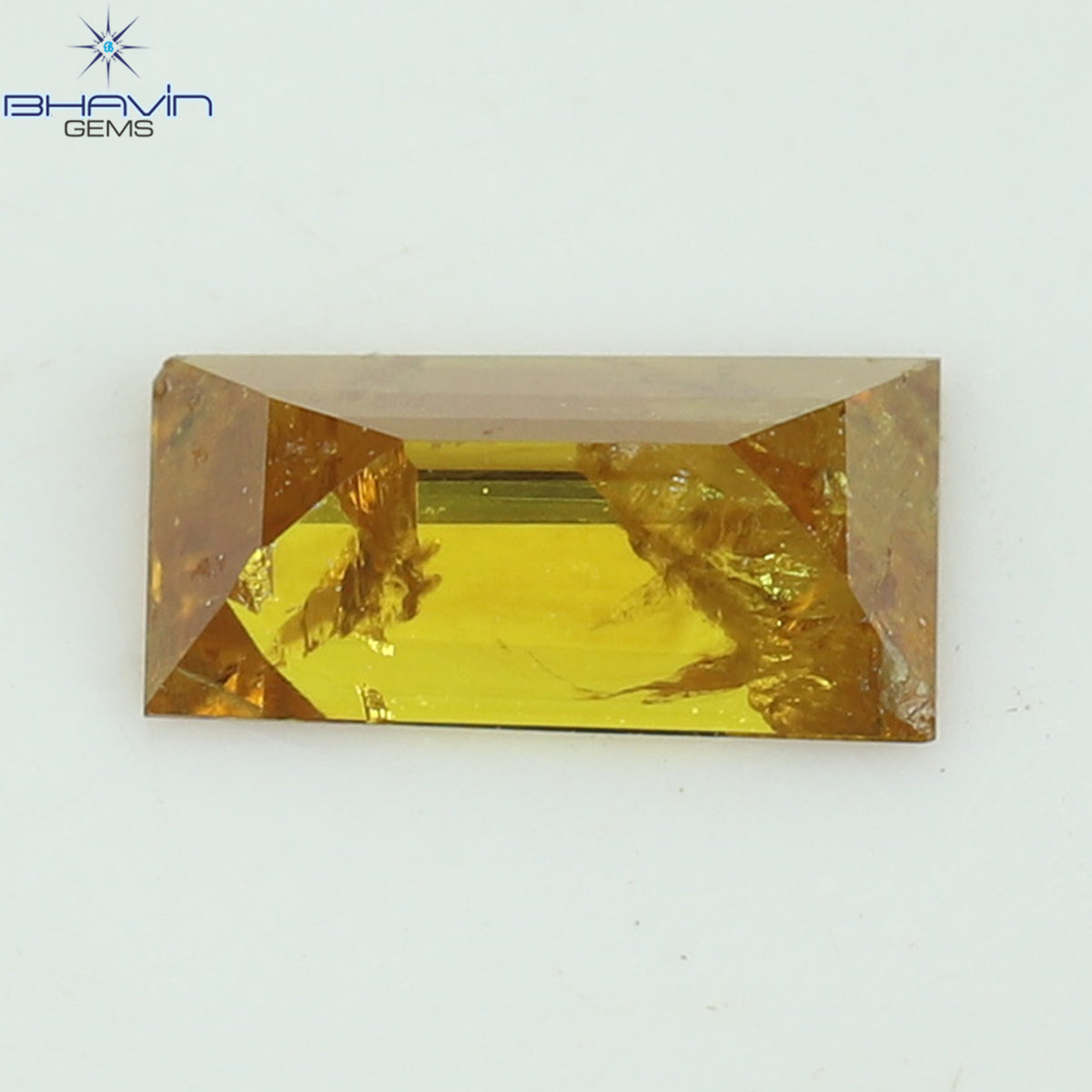 0.21 CT Natural Baguette Diamond Orange Yellow Color Clarity I2 (5.08 MM)
