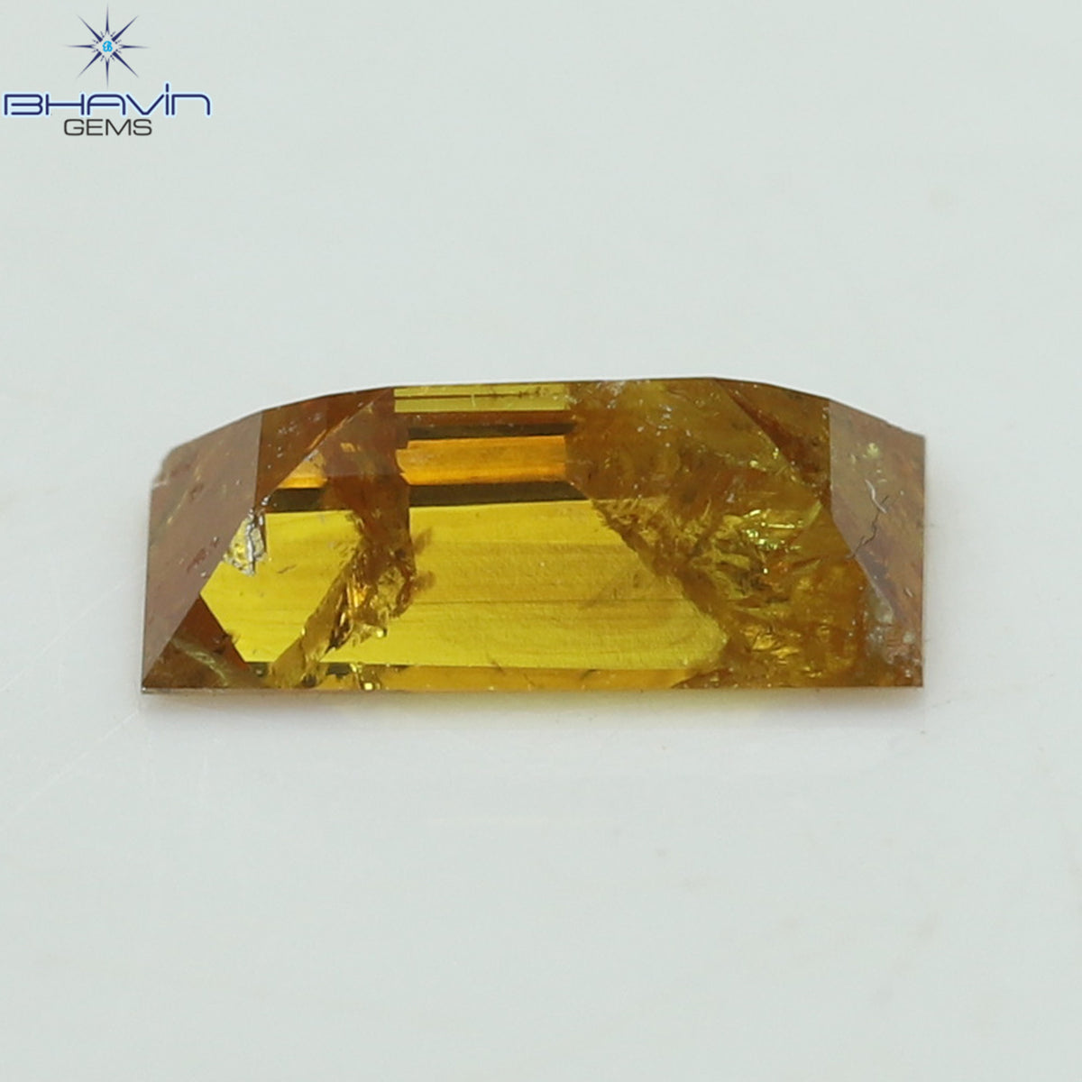 0.21 CT Natural Baguette Diamond Orange Yellow Color Clarity I2 (5.08 MM)