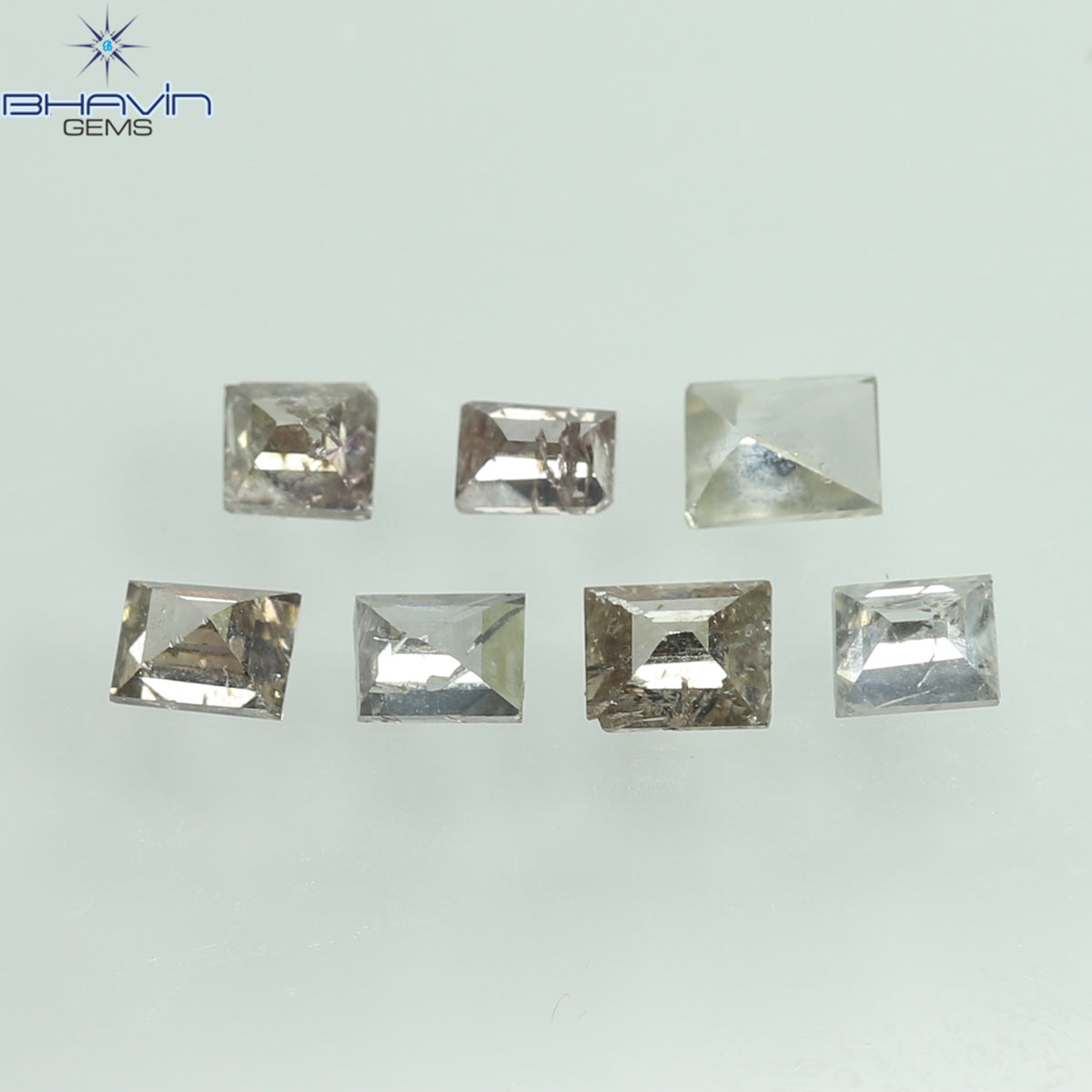 0.34 CT/7 Pcs Natural Square Baguette Diamond Brown (Mix) Color Clarity SI-I2 (2.46 MM)