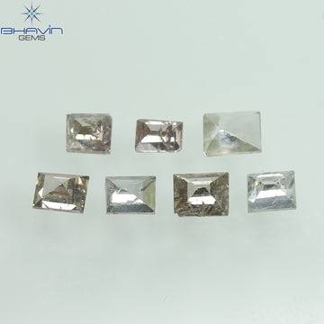 0.34 CT/7 Pcs Natural Square Baguette Diamond Brown (Mix) Color Clarity SI-I2 (2.46 MM)