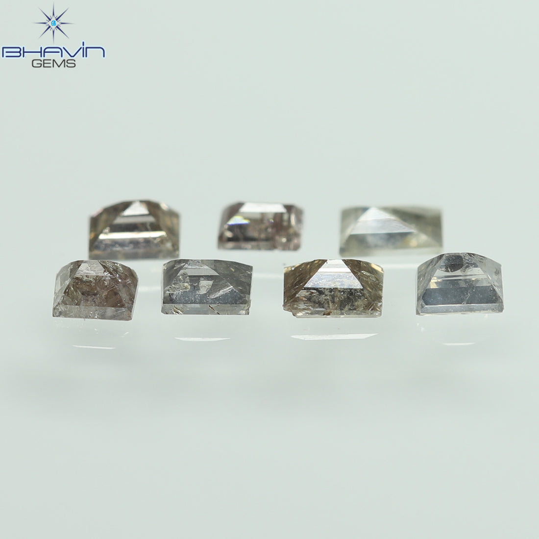 0.34 CT/7 Pcs Natural Square Baguette Diamond Brown (Mix) Color Clarity SI-I2 (2.46 MM)