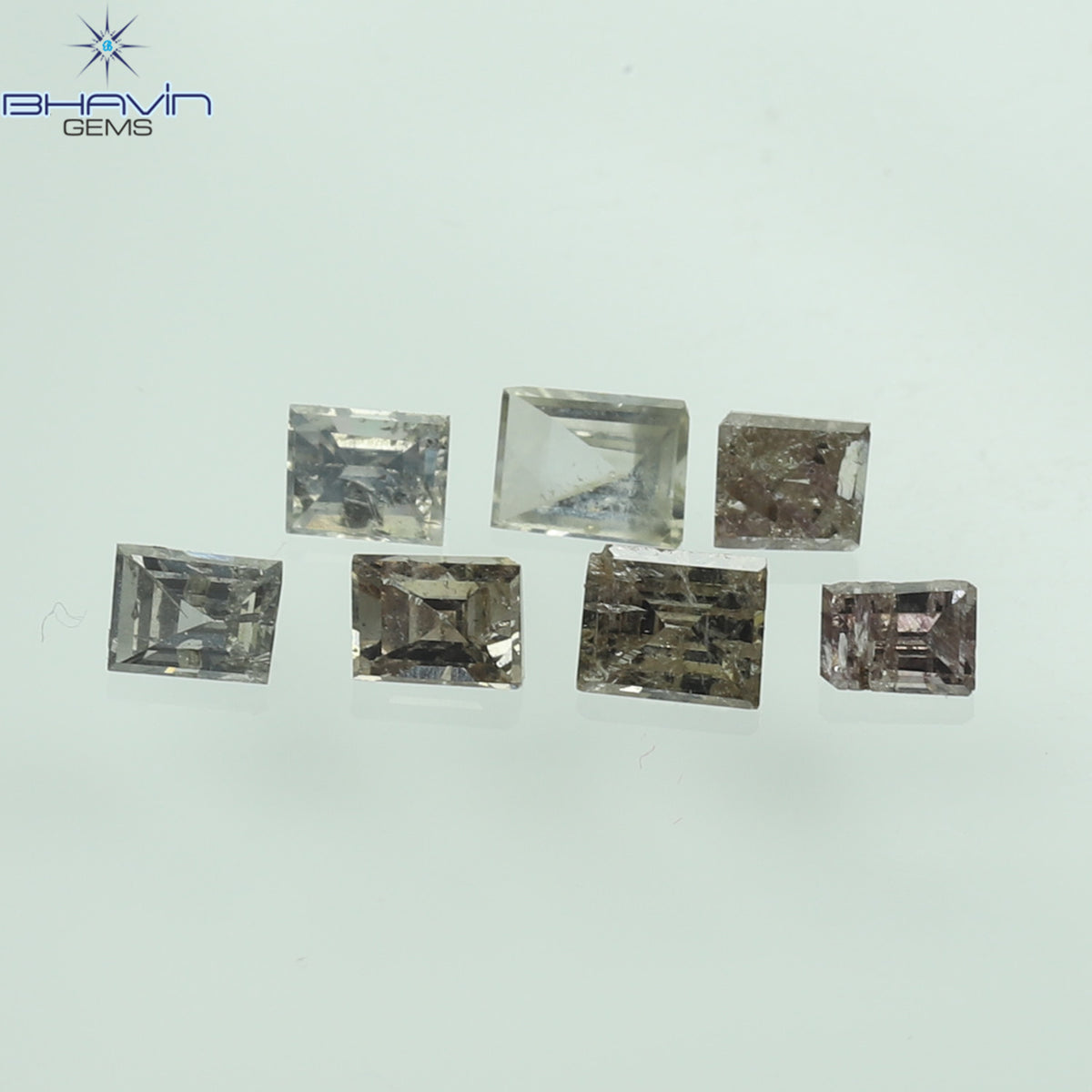 0.34 CT/7 Pcs Natural Square Baguette Diamond Brown (Mix) Color Clarity SI-I2 (2.46 MM)