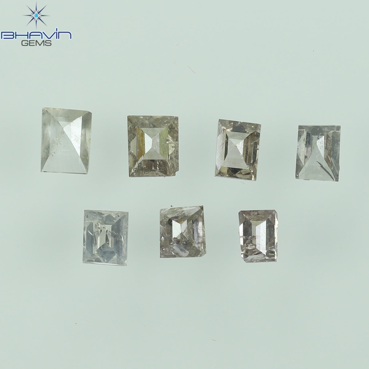 0.34 CT/7 Pcs Natural Square Baguette Diamond Brown (Mix) Color Clarity SI-I2 (2.46 MM)
