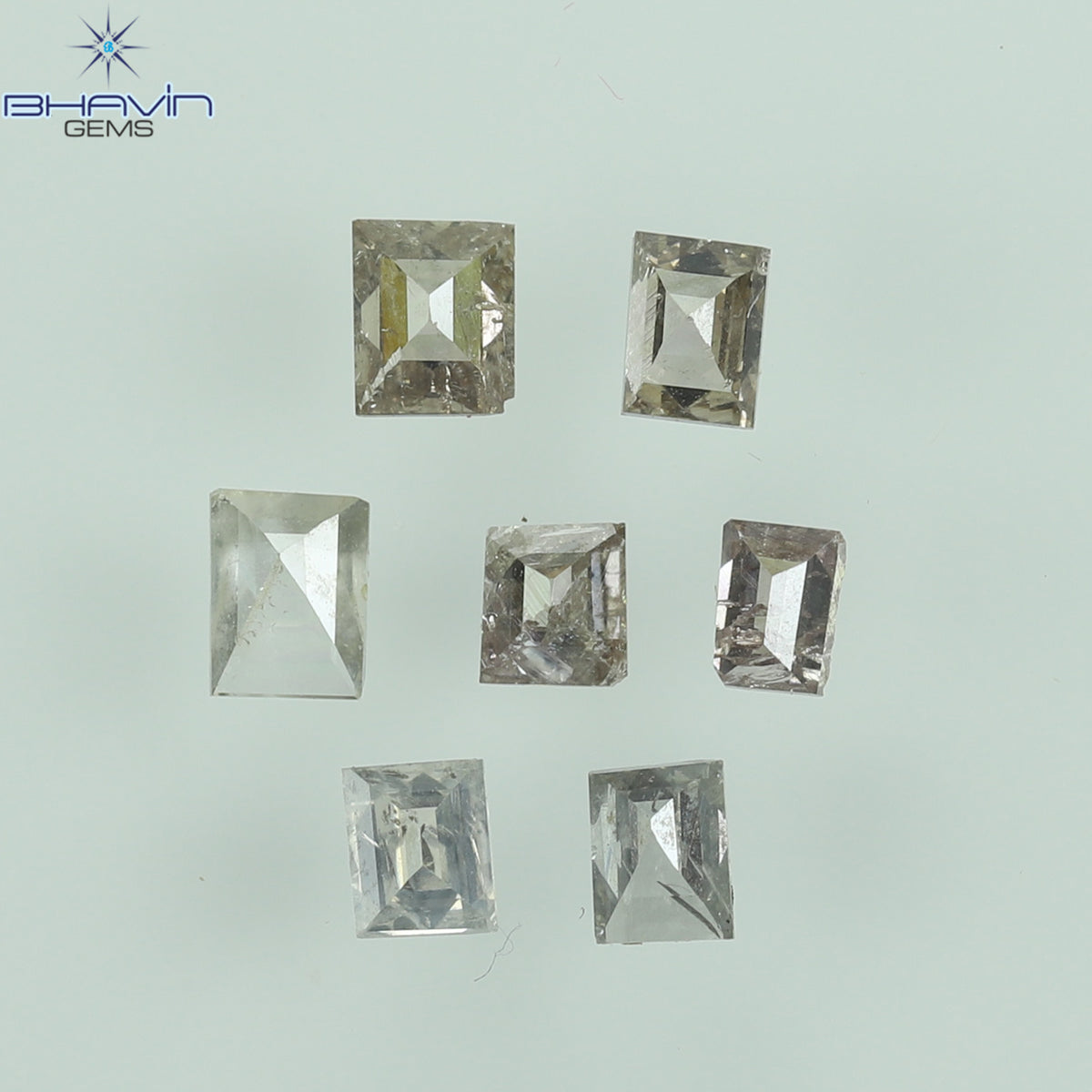 0.34 CT/7 Pcs Natural Square Baguette Diamond Brown (Mix) Color Clarity SI-I2 (2.46 MM)