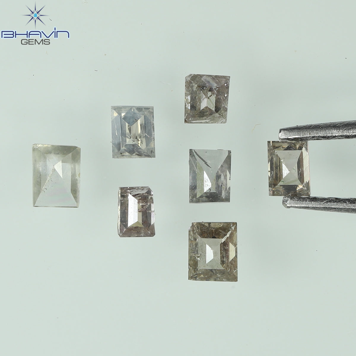 0.34 CT/7 Pcs Natural Square Baguette Diamond Brown (Mix) Color Clarity SI-I2 (2.46 MM)