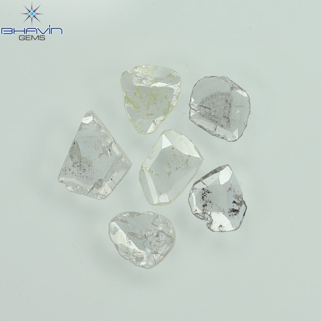 0.79 CT/6 Pcs Natural Slice (Polki) Diamond White Color Clarity Mix (5.48 MM)