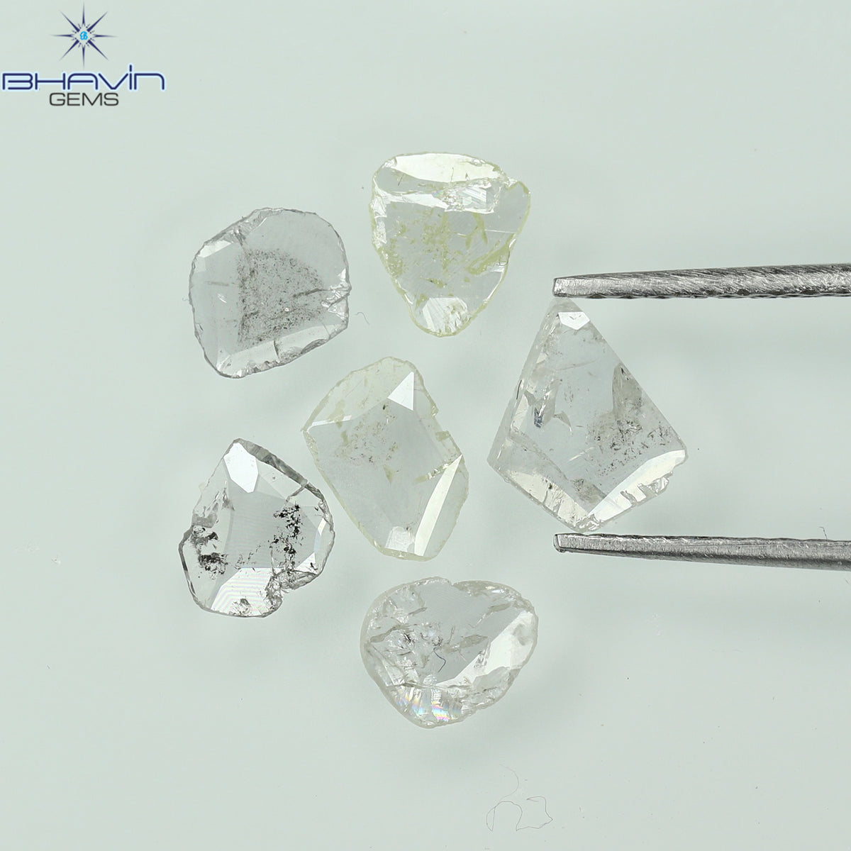 0.79 CT/6 Pcs Natural Slice (Polki) Diamond White Color Clarity Mix (5.48 MM)