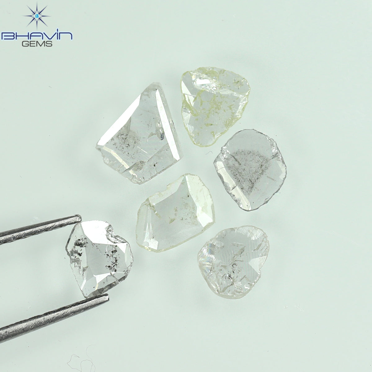 0.79 CT/6 Pcs Natural Slice (Polki) Diamond White Color Clarity Mix (5.48 MM)