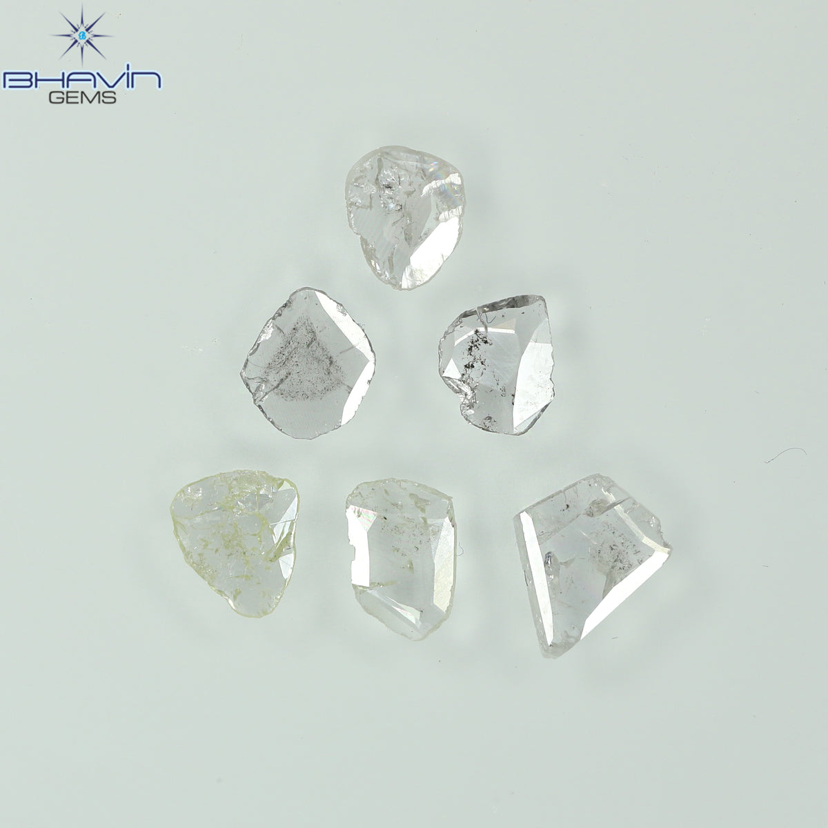 0.79 CT/6 Pcs Natural Slice (Polki) Diamond White Color Clarity Mix (5.48 MM)