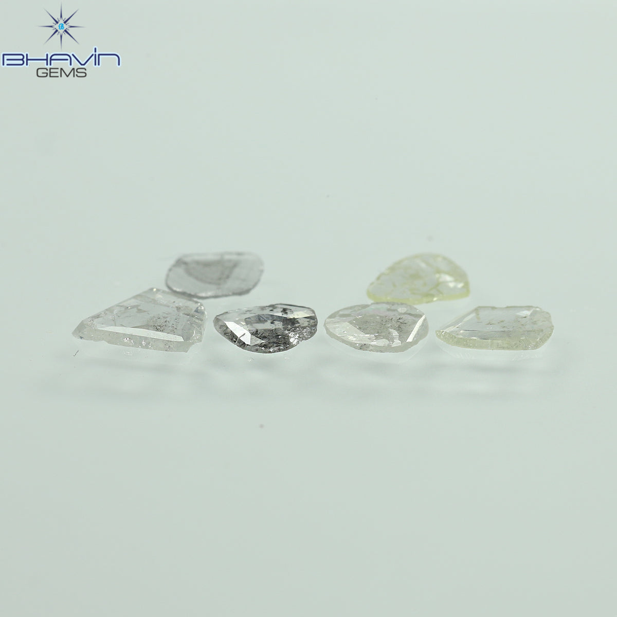 0.79 CT/6 Pcs Natural Slice (Polki) Diamond White Color Clarity Mix (5.48 MM)