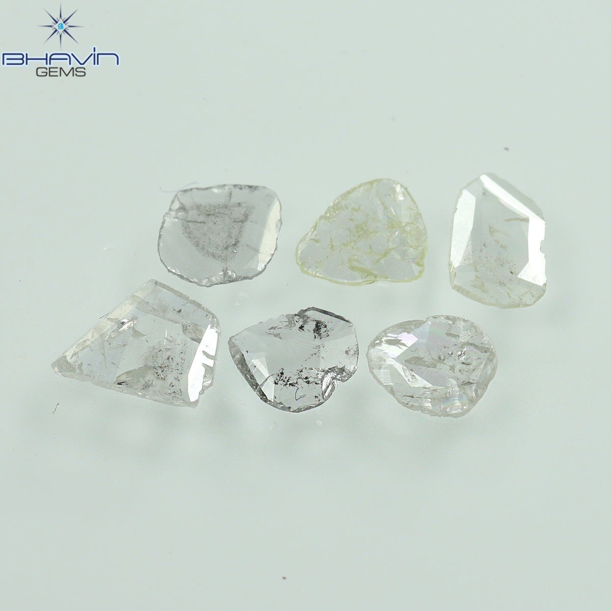 0.79 CT/6 Pcs Natural Slice (Polki) Diamond White Color Clarity Mix (5.48 MM)