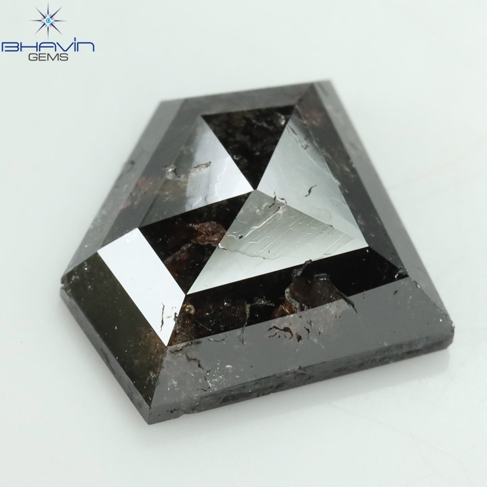 2.01 Pentagon Shape Natural Loose Diamond Salt And Pepper Color Clarity I3 (10.38 MM)