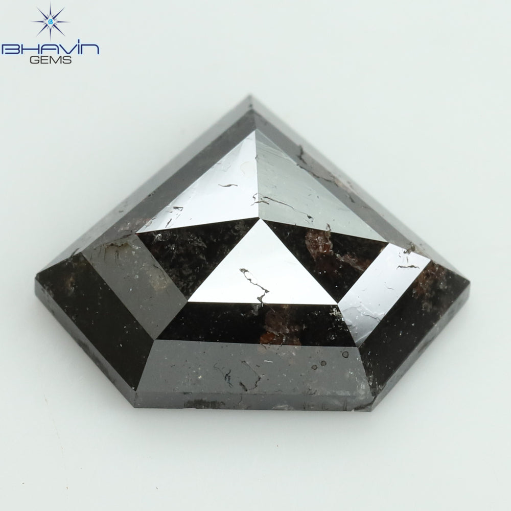 2.01 Pentagon Shape Natural Loose Diamond Salt And Pepper Color Clarity I3 (10.38 MM)