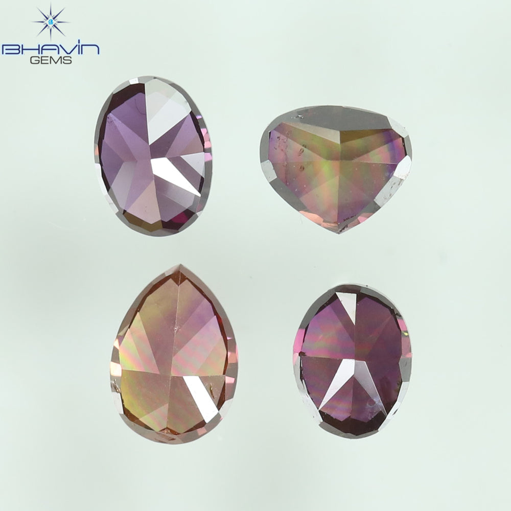 0.45 CT/4 CT Mix Shape Natural Diamond Pink Color SI1 Clarity (3.67 MM)