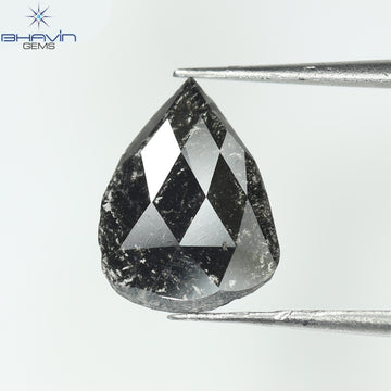 0.78 CT Natural Pear Slice Diamond Salt and Pepper Color Clarity I3 (10.36 MM)