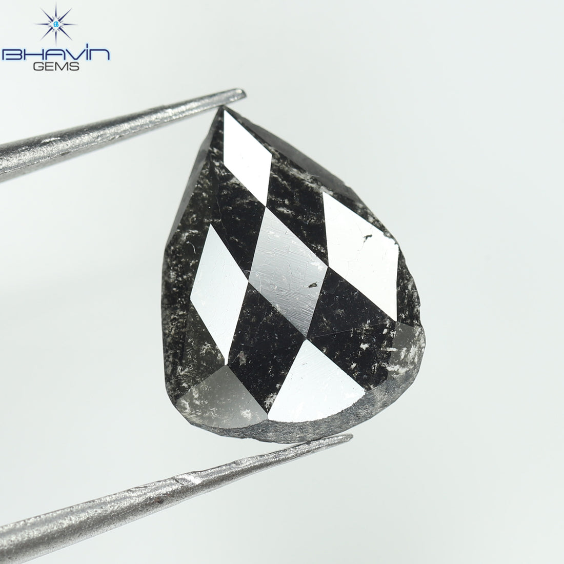 1.75 CT/5 ピース スライス形状 天然ダイヤモンド ソルト アンド ペッパー カラー I3 クラリティ (10.45 MM)
