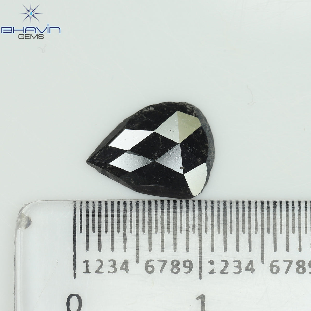0.78 CT Natural Pear Slice Diamond Salt and Pepper Color Clarity I3 (10.36 MM)