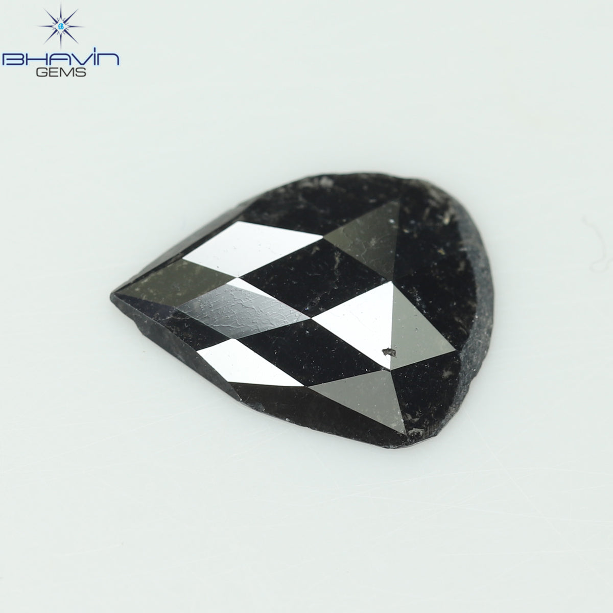 0.78 CT Natural Pear Slice Diamond Salt and Pepper Color Clarity I3 (10.36 MM)