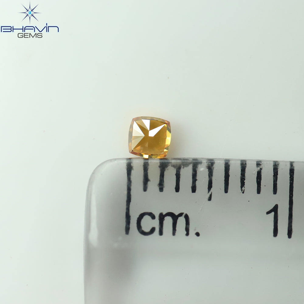 0.12 CT Cushion Shape Natural Diamond Orange Color VS1 Clarity (2.62 MM)