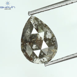 0.82 CT Pear Shape Natural Loose Diamond Salt And Pepper Color I3 Clarity (5.63 MM)