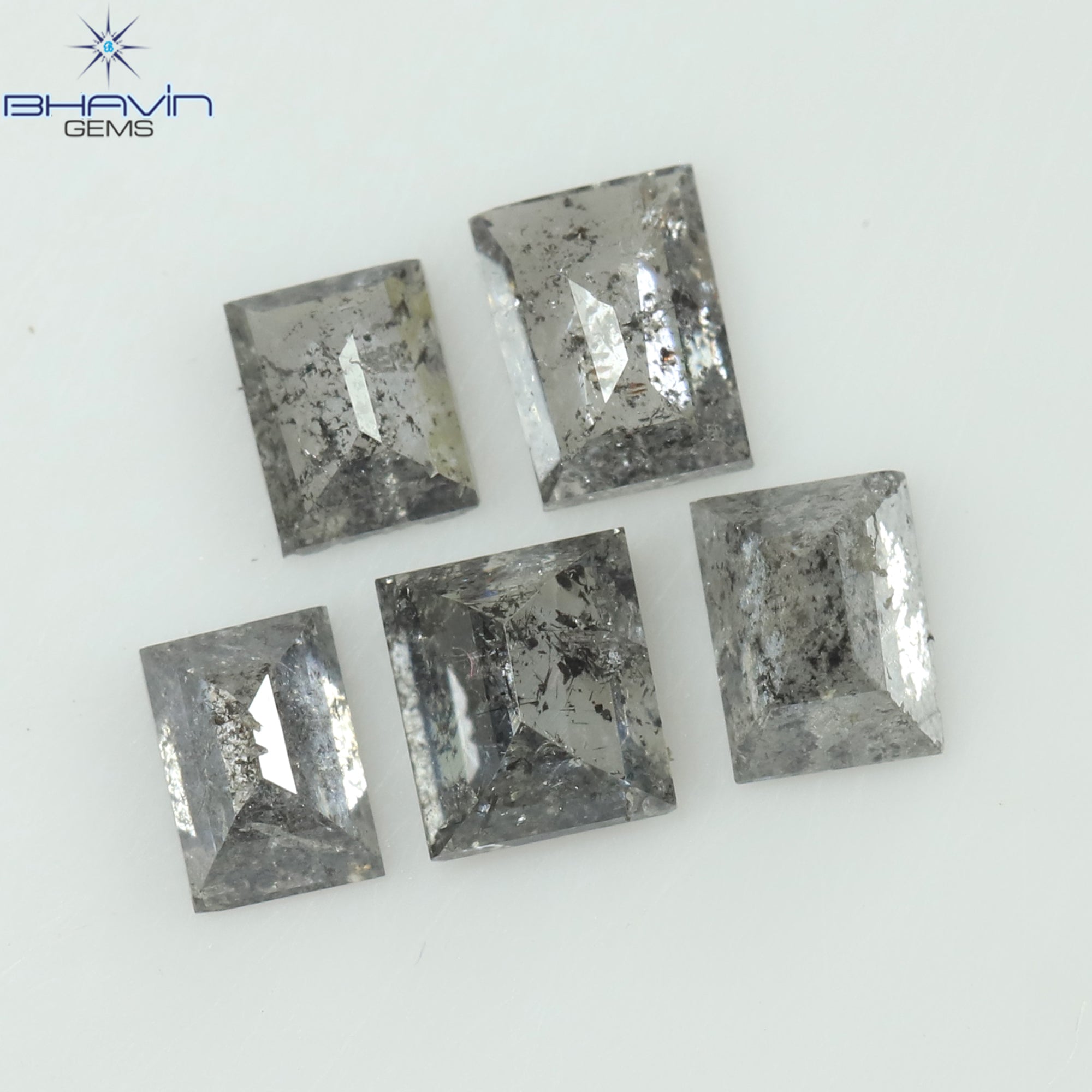 0.55 CT/6 Pcs Baguette Shape Natural Loose Diamond Salt And Pepper Color I3 Clarity (3.44 MM)