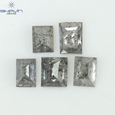 0.55 CT/6 Pcs Baguette Shape Natural Loose Diamond Salt And Pepper Color I3 Clarity (3.44 MM)