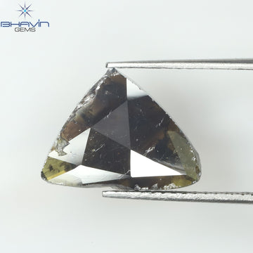 3.36 CT ペア スライス シェイプ ナチュラル ダイヤモンド ソルト アンド ペッパー カラー I3 クラリティ (15.82 MM)